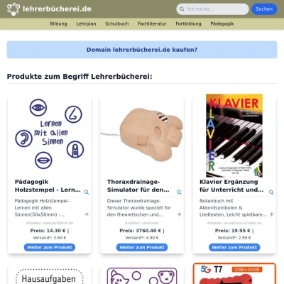 Screenshot lehrerbücherei.de