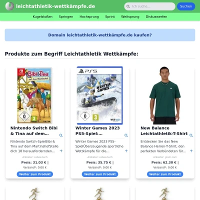 Screenshot leichtathletik-wettkämpfe.de