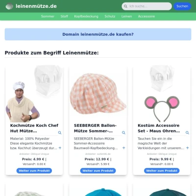 Screenshot leinenmütze.de