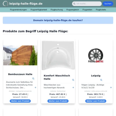 Screenshot leipzig-halle-flüge.de