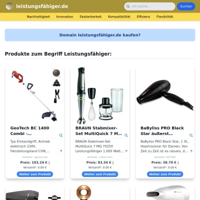 Screenshot leistungsfähiger.de