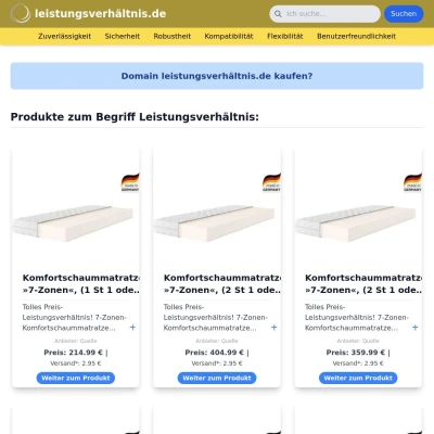 Screenshot leistungsverhältnis.de