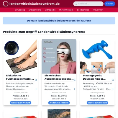 Screenshot lendenwirbelsäulensyndrom.de