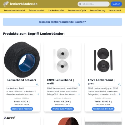 Screenshot lenkerbänder.de