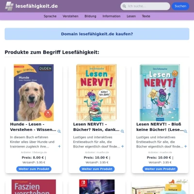 Screenshot lesefähigkeit.de