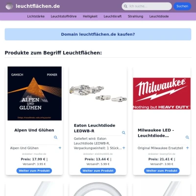 Screenshot leuchtflächen.de