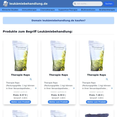 Screenshot leukämiebehandlung.de