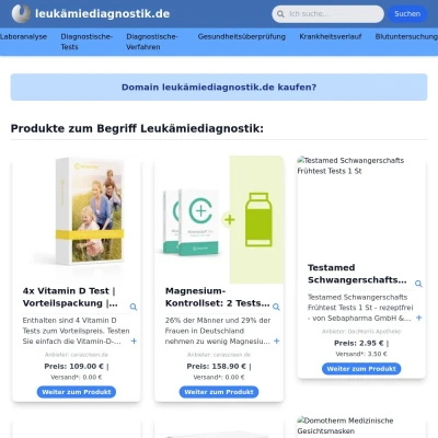 Screenshot leukämiediagnostik.de