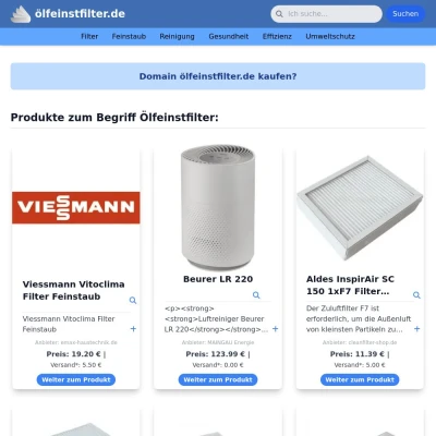 Screenshot ölfeinstfilter.de