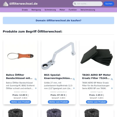 Screenshot ölfilterwechsel.de