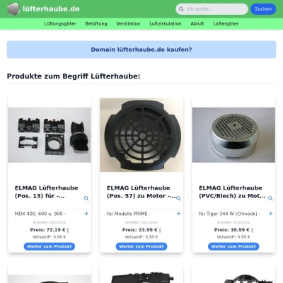 Screenshot lüfterhaube.de