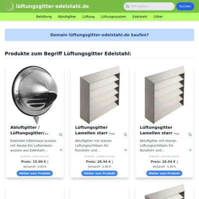 Screenshot lüftungsgitter-edelstahl.de
