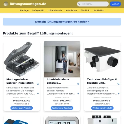 Screenshot lüftungsmontagen.de