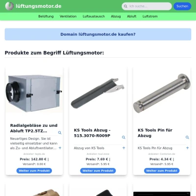 Screenshot lüftungsmotor.de