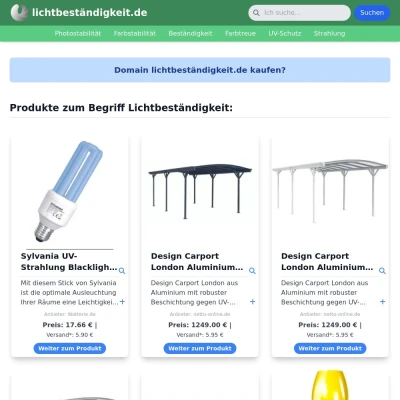 Screenshot lichtbeständigkeit.de