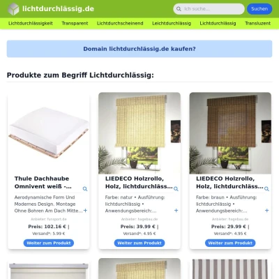 Screenshot lichtdurchlässig.de