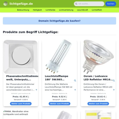 Screenshot lichtgefüge.de