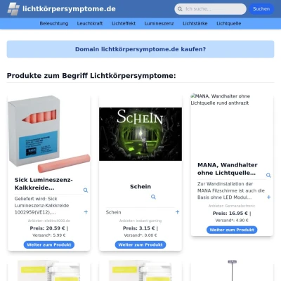 Screenshot lichtkörpersymptome.de