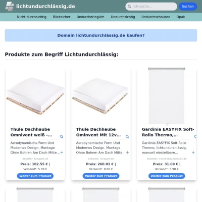 Screenshot lichtundurchlässig.de