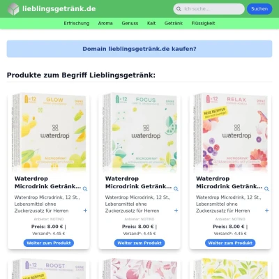 Screenshot lieblingsgetränk.de