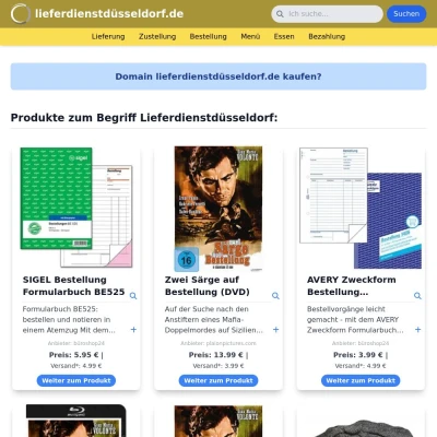 Screenshot lieferdienstdüsseldorf.de