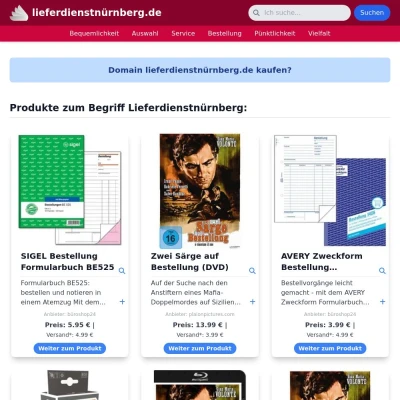 Screenshot lieferdienstnürnberg.de