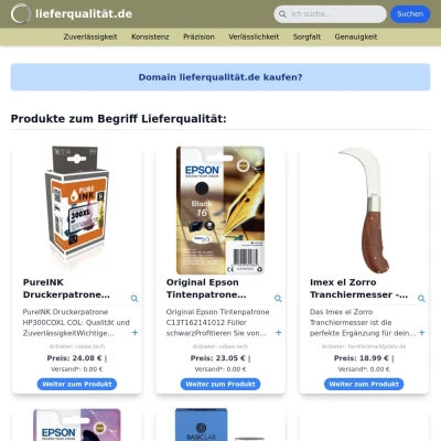 Screenshot lieferqualität.de