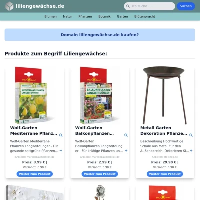 Screenshot liliengewächse.de