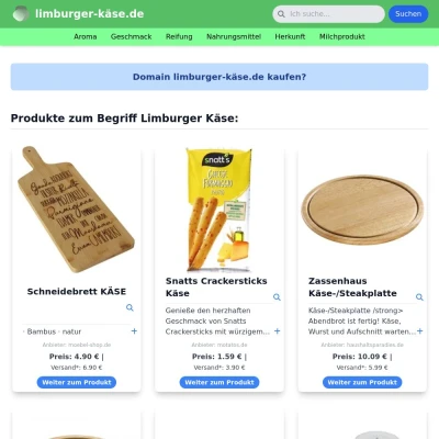 Screenshot limburger-käse.de