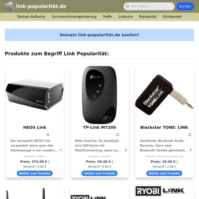 Screenshot link-popularität.de