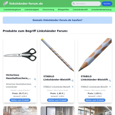 Screenshot linkshänder-forum.de