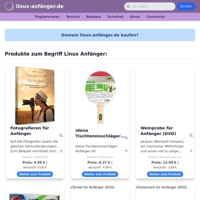 Screenshot linux-anfänger.de