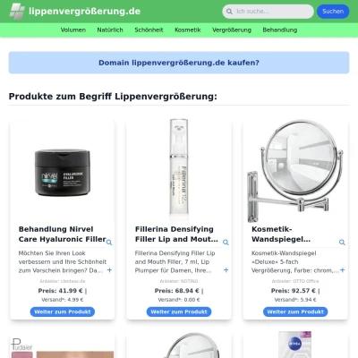 Screenshot lippenvergrößerung.de