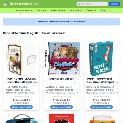 Screenshot literaturrätsel.de