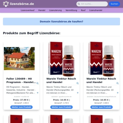 Screenshot lizenzbörse.de