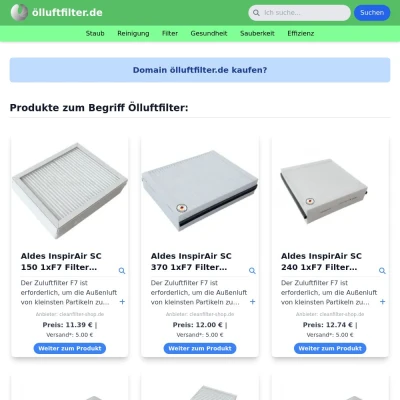 Screenshot ölluftfilter.de