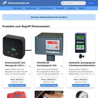 Screenshot ölmanometer.de