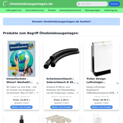 Screenshot ölnebelabsauganlagen.de