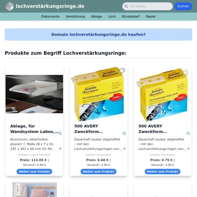 Screenshot lochverstärkungsringe.de