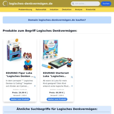 Screenshot logisches-denkvermögen.de