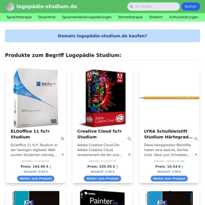 Screenshot logopädie-studium.de