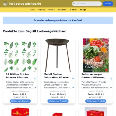 Screenshot lorbeergewächse.de