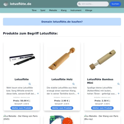 Screenshot lotusflöte.de