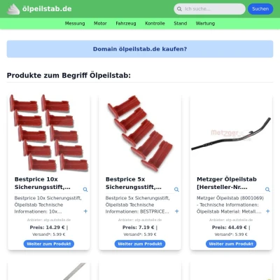 Screenshot ölpeilstab.de