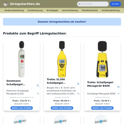 Screenshot lärmgutachten.de