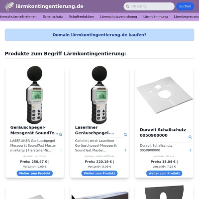 Screenshot lärmkontingentierung.de