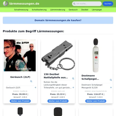 Screenshot lärmmessungen.de