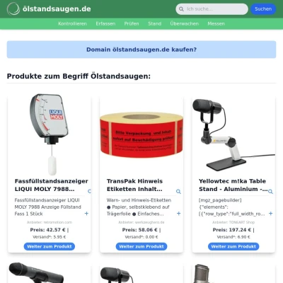 Screenshot ölstandsaugen.de