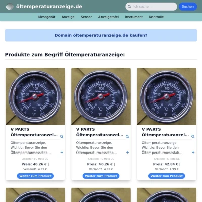 Screenshot öltemperaturanzeige.de