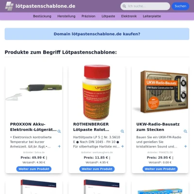 Screenshot lötpastenschablone.de